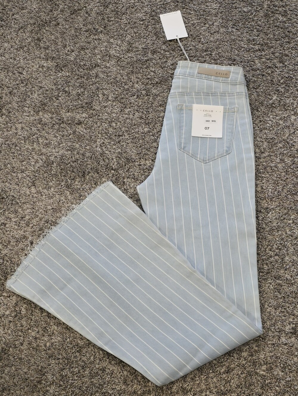 Cello Strip High Rise Skinny Flare Denim Jeans